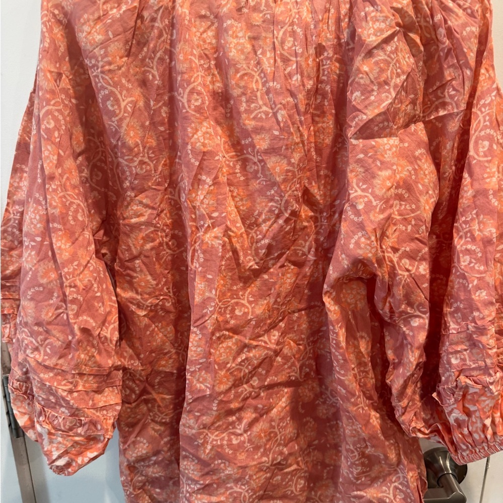 Cleobella Quinn Blouse in a coral/peach floral print Size L - Picture 4 of 7